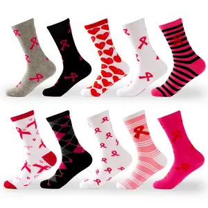 2024 новый продукт Розовая Лента Рак молочной железы осведомленность подарок носки для женщин и мужчин