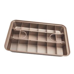 Divisores de alta resistencia antiadherentes 18 Bandeja para hornear Brownie precortada Bandeja rectangular Molde para pasteles Muffin y Cupcake Pan para hornear en horno - Product Image 4