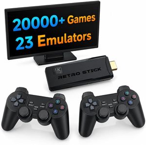 ดองเกิลวิดีโอเกมทีวี 4K HD พร้อมจอยเกมไร้สายคู่ 2.4G คอนโซลเกม 3 มิติ รองรับ US P S1 Emulators เชื่อมต่อแบบมีสาย กล่องเกม - Product Image 1