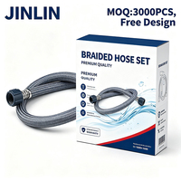 Tuyau d'eau flexible anti-explosion JINLIN moderne à double tête en nylon tressé pour la plomberie de salle de bain