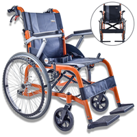 Fauteuil roulant manuel Takan SYIV100-30A, cadre en aluminium léger, certifié CE, dossier rabattable, accoudoirs rabattables, roue arrière en PU de 22 pouces