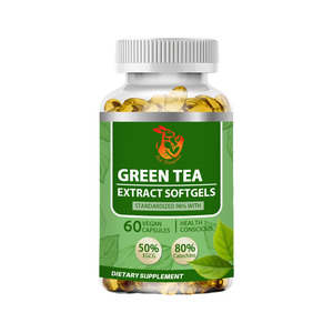 Gélules d'extrait de thé vert à prix de gros : stimule l'énergie, soutient l'immunité, favorise la clarté mentale, favorise la relaxation et la calme. - Product Image 1