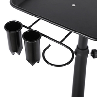 Plateau de Salon avec 2 tasses et 1 chariot utilitaire roulant à boucle métallique sur roues plateau de tatouage à hauteur réglable