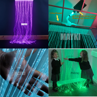 Expérience sensorielle, lumière interactive, cascade de fibres optiques LED, kit de rideau de fibres optiques apaisant pour l'autisme, relaxation