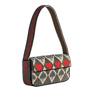Sac de rangement rectangulaire de luxe moderne en coton 100% fait main HASAN CRAFT avec perles florales, capacité 3L+, idéal pour les voyages - Product Image 1