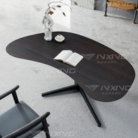 Bureau Yinxing durable, simple et portable avec pieds en métal, surface en placage fumé, design gain de place pour le mobilier de bureau à domicile (modèle bureau)