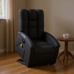 Sillón Reclinable Eléctrico Nikita con Masaje, Negro, Enchufable 110-240v, para Uso en Casa u Oficina - Product Image 2