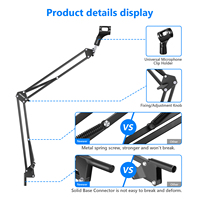 Support de microphone extensible Neewer avec bras articulé et pince de fixation pour table