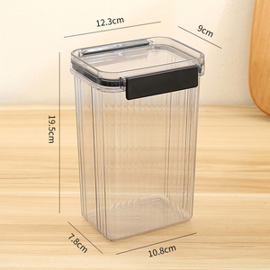 Ensemble de contenants de stockage alimentaire en plastique empilables, étanches à l'air, anti-humidité, organisateur de cuisine en gros - Product Image 2