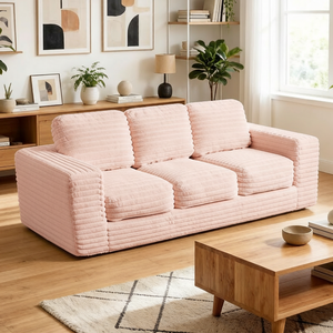 2026 New Design <strong>Luxury</strong> Velvet 3 Seater <strong>Couch</strong>, Comfortable Deep Seat Vacuum Packed Compressed Sofa Living Room Furniture - Product Image 1