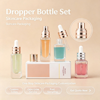 Flacon compte-gouttes en verre de luxe personnalisé 25ml 30ml en gros avec bouchon à vis et pompe à verrouillage pour huiles essentielles, sérums et crèmes de soin