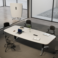 Table de conférence pliable en bois durable et moderne - Design minimaliste pour le bureau, l'école, l'hôpital