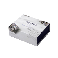 Boîte cadeau pliable magnétique en forme de livre avec logo personnalisé, gaufrage à chaud or, carton rigide, pelliculage mat et ruban