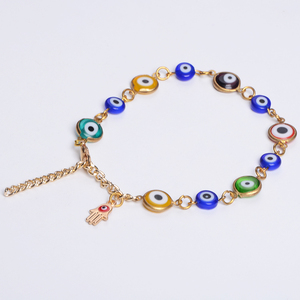 Turkish Hot sell Hamsa pendant multic colors Evil Eye beads Chains yiwu Cheap bracelet Wholesale - Product Image 2