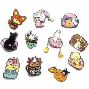 Fuuf定制免费徽章搪瓷别针镀金现代金属旗翻领丝带黄铜动漫标志毕业纪念品 - Product Image 6