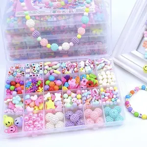 New colorful beads set DIY jewelry set beads Educational toys with Acrylic chain beads for jewelry making wholesale