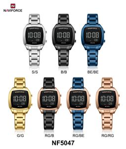 NAVIFORCE NF5047 Square Casual <strong>Digital</strong> <strong>Watch</strong> for Lady Stainless Steel Strap <strong>Digital</strong> <strong>Watch</strong> for <strong>Women</strong> Versatile Female Wristwatch - Product Image 6
