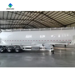 China Quality Factory Aluminum 80tons Bulk Trailer Flour Tank Trailer For Flour Plant Trailer