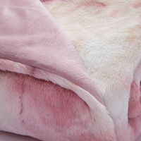 Benutzer definierte Blumenmuster Polyester King Size Winter Soft Pink Krawatte gefärbte Kunst pelz Decke