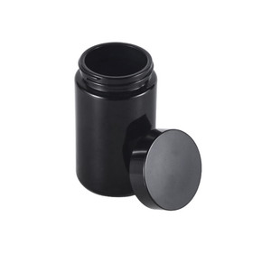 High Quality 30ml 50ml 100ml Manufacturer Flat Top Glass <strong>Bottle</strong> <strong>Optical</strong> Violet Storage Food Airtight Glass Jar with Black Lid - Product Image 4