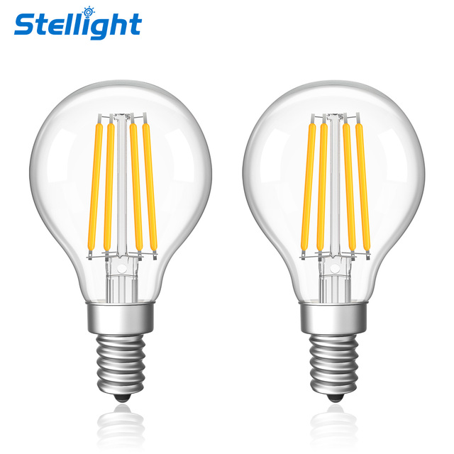 Industrial Decorate Clear Residential Lighting Transparent Glass Cover Warm G45 2700K E12 E14 SMD Led Filament Light Bulbs