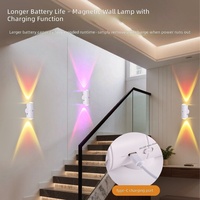 Lampe d'ambiance à dégradé de couleurs, détecteur de mouvement intelligent, lampe murale RGB rechargeable magnétique pour la maison