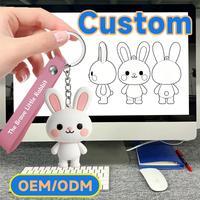 Porte-clés mousqueton personnalisé en caoutchouc souple et durable, design 3D unique, breloque de sac écologique et personnalisée, créateur