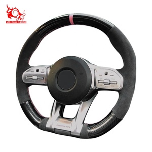 Meilleures ventes sur <span class=keywords><strong>Amazon</strong></span> Housse de <span class=keywords><strong>volant</strong></span> en <span class=keywords><strong>cuir</strong></span> de fibre de carbone pour Mercedes Benz G63 E53 C63 S AMG Coupé 2019 - Product Image 2