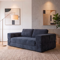 Canapé-lit paresseux sans cadre en mousse à mémoire de forme pour salon moderne, compressé et livré en boîte