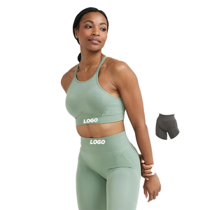 Ensemble de yoga léger pour femmes de haute qualité, 2 pièces, shorts de sport, sans couture, séchage rapide, extensible dans les quatre sens, nylon/spandex, salle de sport - Product Image 1