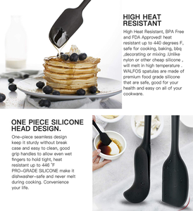 Kit de 3 spatules de cuisson noires et rouges, antiadhésives, en silicone, résistantes à la chaleur, avec noyau métallique - Product Image 6
