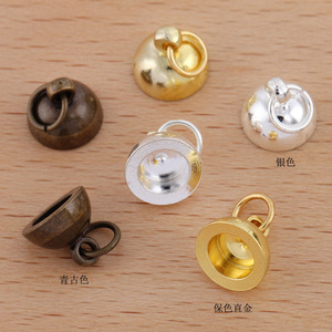 (08426) Cappello Rotondo Tricolore con Anello Singolo, Interno 5mm Esterno 8mm, Placcato in Rame - Product Image 1