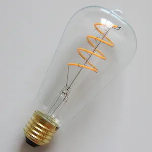 Vintage Edison tarzı esnek Filament LED lamba E27 E27 5W 2000K altın renkli cam dim yumuşak Spiral LED Filament ampul