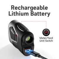 Télémètre de golf multifonctionnel IP66 avec écran LCD transflectif 7X, mesure de distance en 3 points, verrouillage du drapeau, interrupteur de pente, recharge magnétique USB