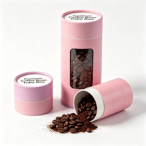 Custom Size Round Cylinder Paper Packaging Tube for Coffee Bean Candy Chocolate Snack Food <b>Container</b> with Transparent Window - Product Image 6
