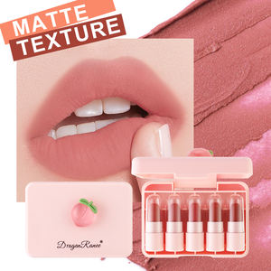 Набор из 5 мини-помад матового финиша, дорожный набор бархатных помад, стойкие нюдовые бархатные помады, портативный и милый подарок для макияжа - Product Image 1