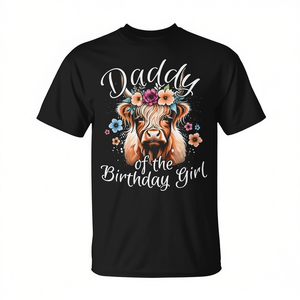 Camiseta Daddy Of The Birthday Girl Highland Cow - Product Image 2