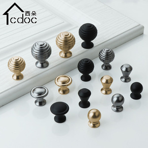 Tcdoc Furniture Handle <b>Knob</b> Aluminum Alloy Round Cabinet Drawer Door Minimalist Durable - Product Image 1