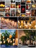 Bougies LED en cire véritable écologiques de 4, 5, 6, 7, 8, 9 pouces, à piles, avec mèche à flamme 3D vacillante et télécommande, pour Halloween
