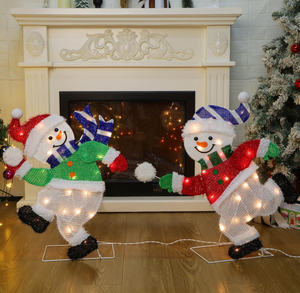 Светильник-украшение для сада и двора на Рождество: 2D-мотивы снеговиков, мишурки, милых снежинок и шаров для зимних праздников - Product Image 4