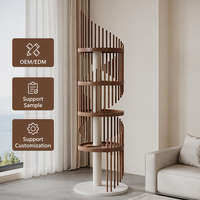 Arbre à chat en bois massif OEM/ODM, colonnes en sisal compactes, nid pour chat, structure d'escalade pour chat, structure intégrée à 3-5 niveaux pour la maison