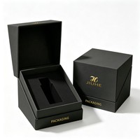 Coffret Cadeau Rigide Noir avec Double Compartiment et Insert en Mousse – Emballage de Luxe pour Montre et Bouteille – Vente en Gros Personnalisée