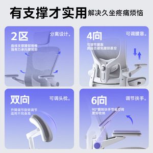 Lingtuo Office Chair Ergonomic Mesh Computer Chair With Headrest And Lumbar Support For Home Office Use - Product Image 2