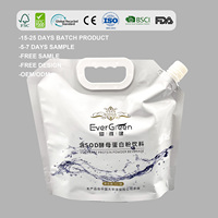 Impression personnalisée, sachet en aluminium avec bec verseur, plastique, 1L, 2L, 2,5L, 5L, recharge d'eau Kangen, liquide, emballage de boissons, jus, sachet avec bec verseur