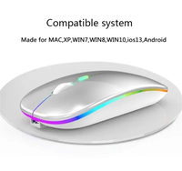 Mouse Gaming OEM RTS RGB LED Backlit dengan Logo Kustom, Nirkabel untuk Laptop, Dapat Diisi Ulang dengan Baterai