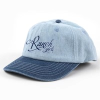 Casquette de baseball en jean à 6 panneaux, de haute qualité, réglable, avec logo brodé personnalisé et visière contrastante, style Dad Hat, vente en gros, direct usine