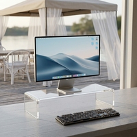 Support d'écran en acrylique transparent épaissi personnalisé, rehausseur de bureau en acrylique en forme de U pour espace de travail