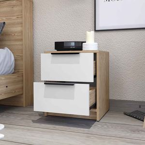 DB Washington nightstand ที่ทันสมัยพร้อมสองลิ้นชักขนาดใหญ่สำหรับห้องนอนห้องนั่งเล่นหรืออพาร์ตเมนต์ตู้ข้างเตียงที่ทันสมัย - Product Image 4