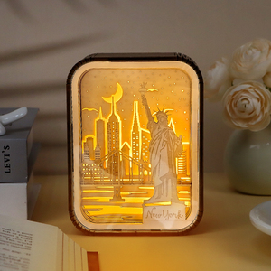 Lámpara de tallado en madera 3D personalizada, estatua de Nueva York, luz nocturna de la libertad, lámpara de escritorio creativa, regalo de turismo Cultural, triangulación de envíos, bienvenida - Product Image 1