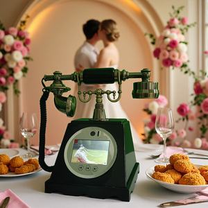 Téléphone Rétro de Mariage, Livre de Messages Audio et Vidéo, Enregistrement Vidéo Full HD 1080p, Téléphone Filaire pour Messages de Vœux des Invités - Product Image 2